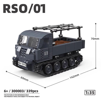 MOC Military Classic Model Type 82 Kübelwagen and Sd.Kfz.2 Half Track Motorcycle Weapons Building Blocks Bricks Toys Kid Gifts ﻿