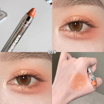 Metallic Glitter Eyeshadow Stick Matte Red Waterproof Shimmer Lying Silkworm Long Lasting High Gloss Pearlescent Eyeshadow Pen