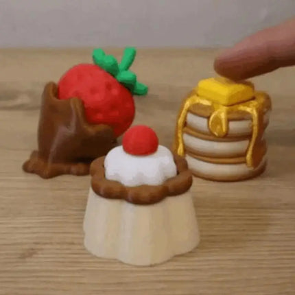 Strawberry Cake Model Keychain 1Pcs Calming Fidget Toy for Anxiety Stress Relief Finger Button Bag Charm for Girls
