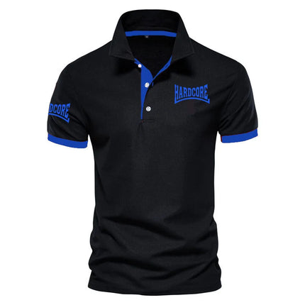 Hardcore Summer Polo Shirt Men New Breathable Mesh cotton Quick-drying Short-sleeved T-shirt Elastic Sports Tops Men Clothing