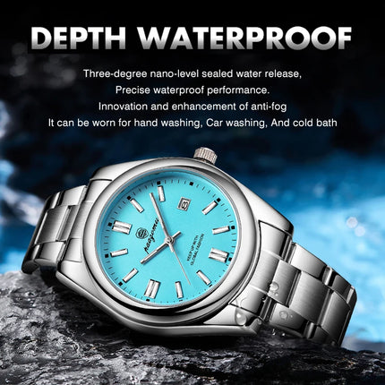 PAAZOMU  Luxury Fashion Man Clock Top Business Waterproof Luminous Date Week Men's Watches Quartz Stainless Steel Men Wristwatch