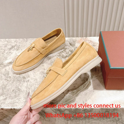 Designer luxury 2026 new casual women's fashionable and comfortable versatile loafers all leather flat shoes