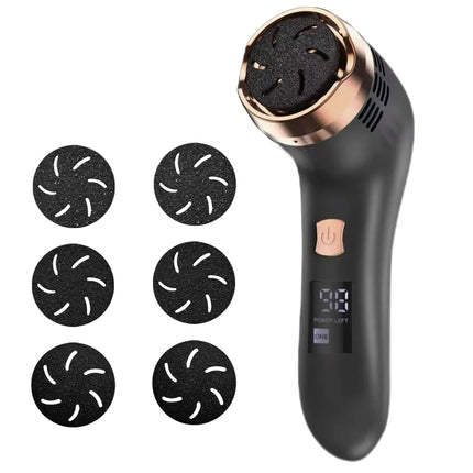 Rechargeable Foot Callus Remover Electric Pedicure Tool with Vacuum 6 Replaceable Heads USB Charging