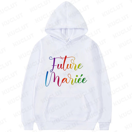 French Girls Single Farewell Hoodies Ideal Bachelorette EVJF Gift for Bride & Bridesmaids Streetwear Pullovers for Wedding Party