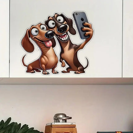 Funny Dachshund Stickers Decoration for Living Room, Wall, Bedroom, Toilet and Home Decor Car Decals Self-Adhesive
