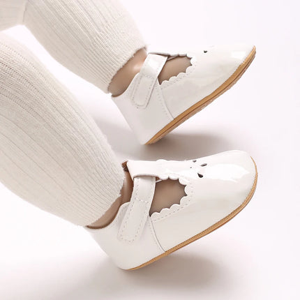 Breathable Newborn Baby Shoes Baby Boy Girl Shoes Girl Classic Bowknot Rubber Sole Anti-slip PU  Toddler Shoes First Walker