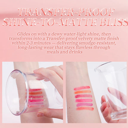 6color Multifunctional Liquid Lipstick, Waterproof Long-Lasting Non-Stain Tinted , Matte Lip Stain