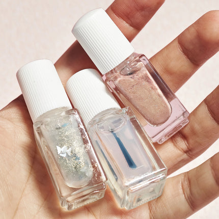 V08 Butterfly Dream 3-Pack No-Bake Nail Polish Quick-Dry Long-Lasting Tearable Water-Based Three-Color Nail Polish Set