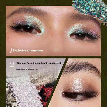 Girlcult compendium Eyeshadow 4 Color Chameleon Smoke Shimmer Glitter Eyeshadow Highly Pigmented Eye Palette Natural Colors