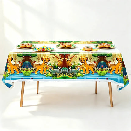 1/2/3/5/10pcs Lion King Simba Disposable Plastic Tablecloth 108x180cm Jungle Kids Birthday Party Table Cover Supplies