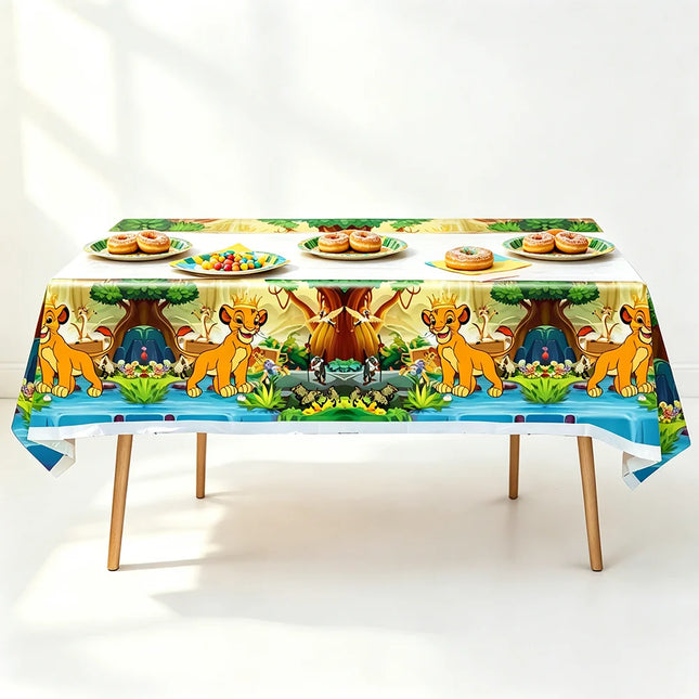 1/2/3/5/10pcs Lion King Simba Disposable Plastic Tablecloth 108x180cm Jungle Kids Birthday Party Table Cover Supplies
