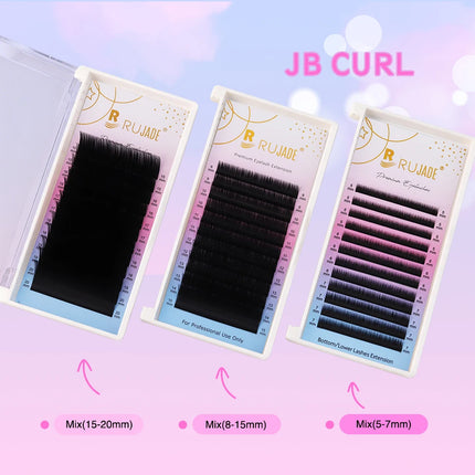 RUJADE Bottom Lower Lashes 5mm 6mm 7mm 8mm Short Sizes Under Eyelashes Lower Lashes Natural False Individual Eyelash Extension