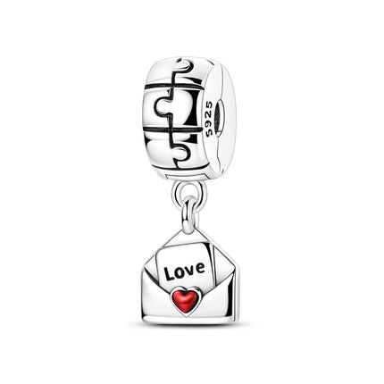 Silver 925 Charm Bead Rose Heart Pandent Butterfly Orchid Clasp Clip Fit Original Bracelet Pendnat Diy For Woman Jewelry