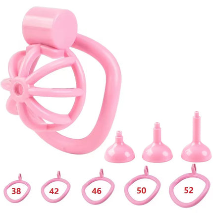 Male Penis Chastity Cage Set Small Bird Chastity Cage 5 Cock Rings With Urethral Sound Plug Penis Bondage Slave Man Sex Toy