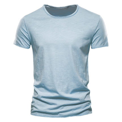 100% Cotton Men T-shirt Casual Soft Fitness Summer Thin T-shirts Men's Home Clothes O-Neck Short Sleeve Soild T Shirt for Men