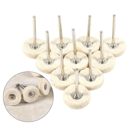 1/5/10/20/50Pcs 1" Wool Felt Mini Polishing Brush Wheel Grinding Sanding Head Abrasive Buffing 3mm Shank Cotton For Dremel Tools