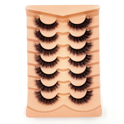 New 7 pairs of thick, 3D simulation mink fur fake eyelashesshort, dramatic fake eyelashes  wholesale full line fake eyelash make