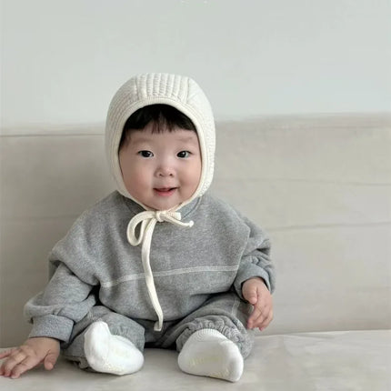 2025 Autumn New Baby Simple Versatile Sports Set Infant Boys Sweatshirt + Pants 2pcs Suit Cotton Kids Girls Solid Casual Outfits