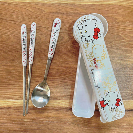 Cartoon Cute High Appearance Chopsticks Spoon Set stainless steel Student Office Worker Portable Tableware Travel