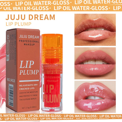 Autumn Winter Essential 3-Pcs Lip Oil Autumn Winter Lip Care 3Pcs HPlump Set Pink Hydrating Long-Lasting Moisturizing Gloss Balm