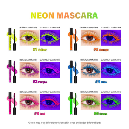 Color Mascara Thick Curl Waterproof Natural Eyelash Long Lasting Blue White Green Pink Luminousk Eye Makeup Korean Cosmetics