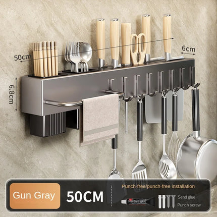 Tool-free Kitchen Shelf, Kitchen Accessories, Multifunctional Wall-mounted Chopstick Holder, Storage for Knives and Tools