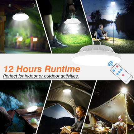 USB Rechargeable LED Bulb Lamp Solar Charge Lantern Portable Emergency Night Market Light Outdoor Camping Home(Optional Remote)