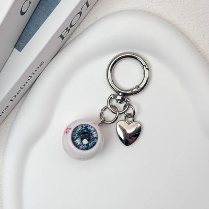 Realistic Eyeball Keychain Halloween Eye Keyring Gothic Resin Devil's Eye Bag Pendant Car Key Holder Unique Accessory