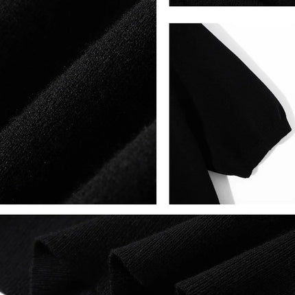 Men's short sleeved polo shirt, stylish top, knitted T-shirt, 2024 summer wool blend casual business pullover