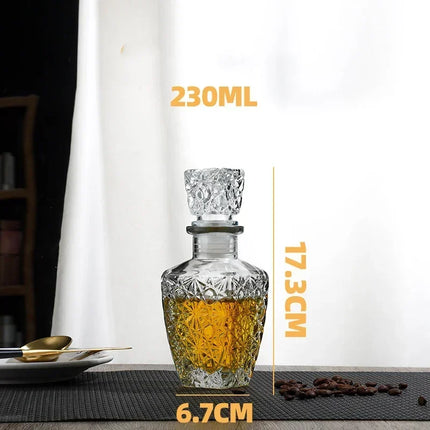 Whiskey Decanter for Liquor Scotch Bourbon with Airtight Stopper, Classical Party Barware, Lead-Free
