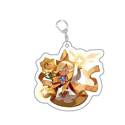 Hot Game Cookie Chibis Keychain Shadow Milk Pure Vanilla Key Chain Bag Keyrings Jewelry Gamer Fans Gifts Accessories