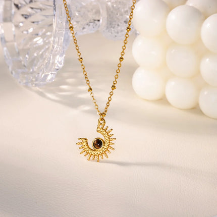 Stainless Steel Geometric Necklace For Women Fashion Sun Sunflower Pendant Clavicle Chain Aesthetic Jewelry Accessories Femme