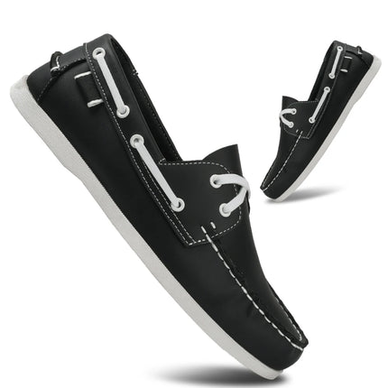 Men's Trendy Apron Toe Loafer Shoes, Slip On Comfy Non Slip For Outdoor Walking Traveling, Spring And Summer