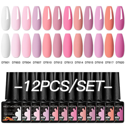 12pc All-season Nail Gel Polish Set Multicolor TPO HEMA Free Long-Lasting UV LED Nail Supplies for Women Daily & Party Wearing