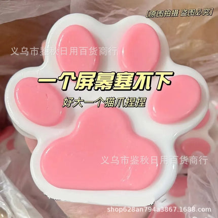 Hot Selling Russian Strawberry Cat Paw Squeeze Toy Cute Stress Relief Plush Soft Fidget Game Same