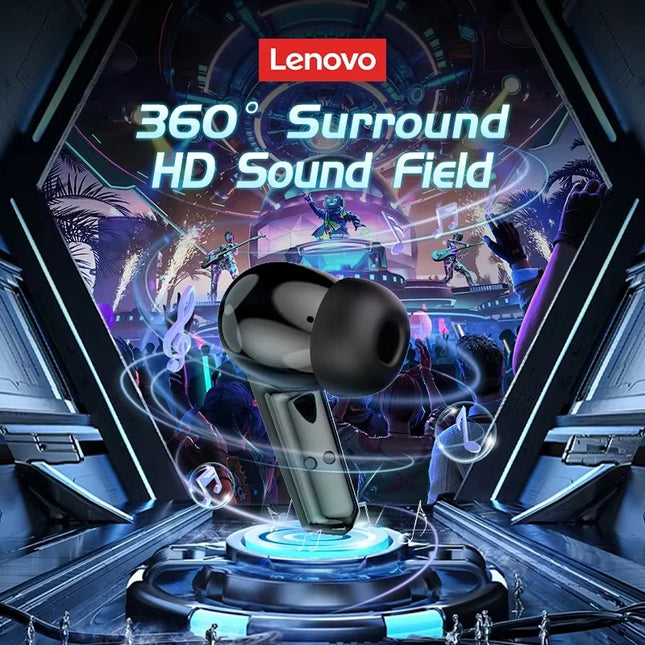 Lenovo GM2 Pro Earphone Bluetooth 5.3 Headphones with Mic 9D Stereo Pro 6 Lenovo Earbuds Dual Modes Music Game Wireless Headset