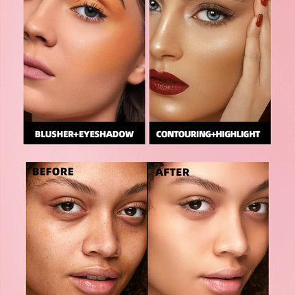 QIBEST 16 Colors Box Blusher Plate Multi-Color Cream Blush Plate Concealer Contour And Highlighter Palette Makeup Blush Face