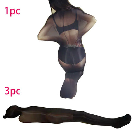 UNISEX Oil Shiny Full Body Stockings Mummy Bondage Sleeping Bag Pullover One-Piece All-Inclusive Tight for Special Occasions
