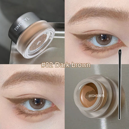 Waterproof Matte Red Eye Liner Paste with Blade Brush Soft Easy Coloring Slim Bold Gel Eyeliner Silkworm Cream Natural Tint