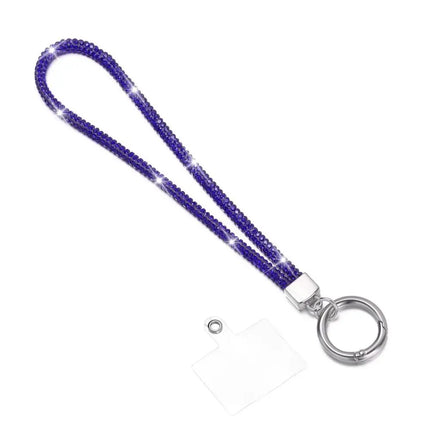 Glitter Bling Bling Keychain Bright Rhinestone Phone Lanyard Diamond Wrist Straps Hanging Cord Diamond Crystal Anti-lost Rope
