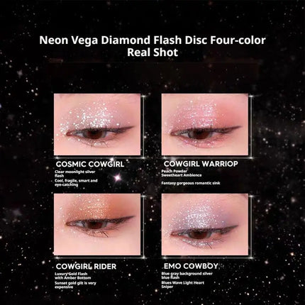 Moondust 4-Color Glitter Eyeshadow Palette, Long-Lasting Shiny Pigments for Party & Daily Shimmery Sparkle Eye Shadow Set