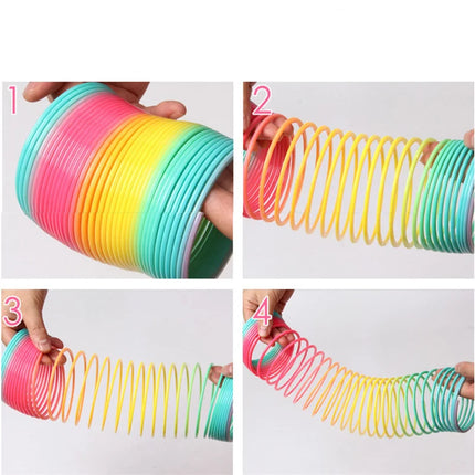 Rainbow Circle Fun Folding Toy Material Spring Coil Children's Creative Magic Party Party Funny Tool Colorful Elastic Pen Holder