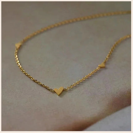 316L Stainless Steel Mini Heart Clavicle Chain Choker Necklace Women Chain Necklace Simple Jewelry