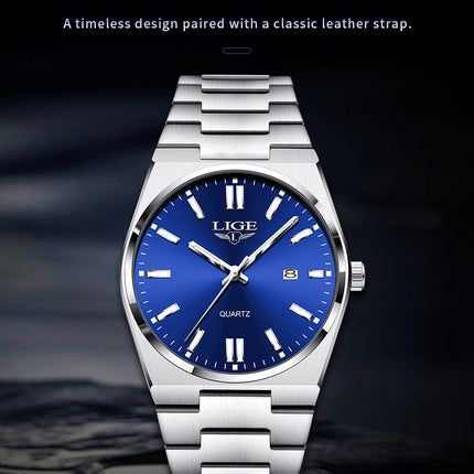 LIGE 2025 New Luxury Fashion Men's Watch Waterproof Luminous Date Quartz Watch Business Wristwatches Montre Pour Hommes Reloj