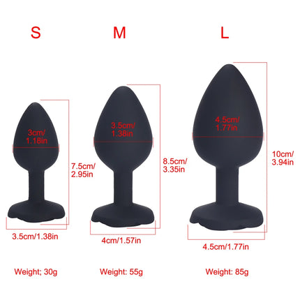 Silicone Butt Plug Anal Plug Women Toys Flower Sex Stopper 3 Sizes Adult Toys Anal Toy for Men Women Anal Trainer for Couples
