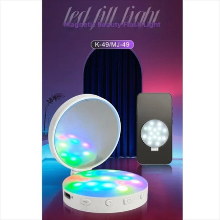 3000-6500K Portable Mini Fill Light Three-color/RGB LED 360° Adjustable Angle Mini LED Video Lamp Magnetic Attraction