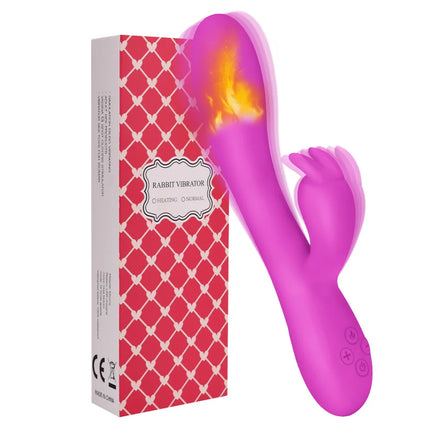 USB Charging Heating AV Rabbit Dildo Vibrator Vagina Clitoris Stimulator G-Spot Adult Game Sex Toys for Women Female Masturbator