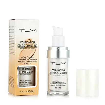 30ML TLM Foundation Color Changing Makeup Base Nude Face Full Cover Matte Concealer Long Lasting Make Up Liquid Foundation Cream
