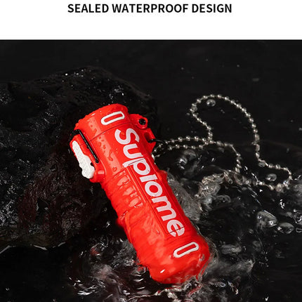 New Outdoor Windproof Pendant Inflatable Lighter Fashion Letter Jet Flame Strong Firepower Portable Lighter Men's Gift