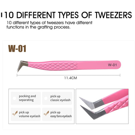 Natuhana Rose red Tweezers Stainless Steel  Tweezers High Precision Anti-static Tweezers for Eyelash Extensions Makeup